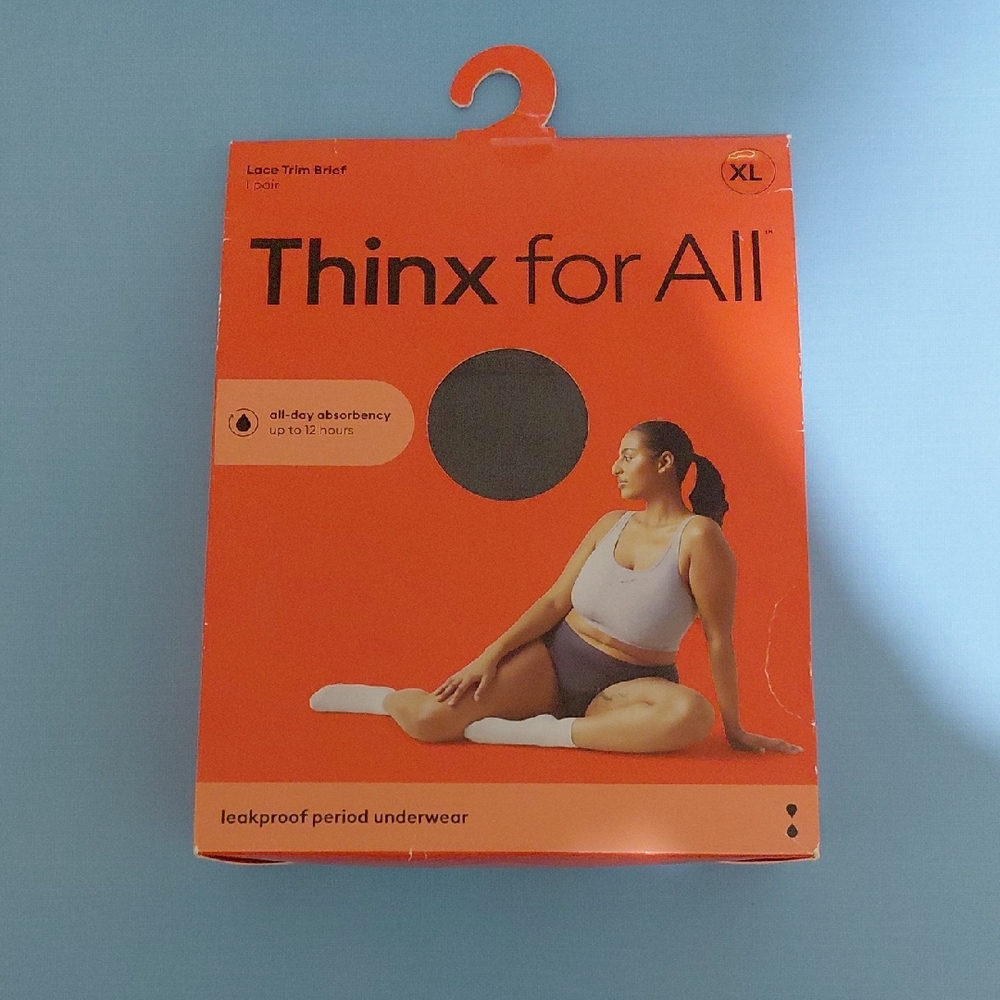 Thinx for All Lace Trim Brief - Black
